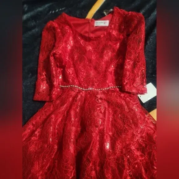 Girl's 4-5 Years Red Pink Lot of 2 Dresses NWT Knit Works & Popatu - Picture 4 of 16